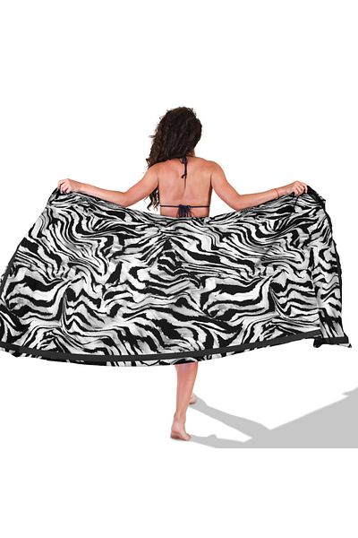 TUA Zebra Pattern Inner-Non-Show Satin Pareo