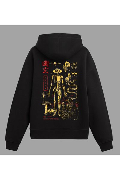 Edizen Φούτερ Yugen Premium Hoodie Unisex Oversize 100% βαμβακερό μαύρο φούτερ