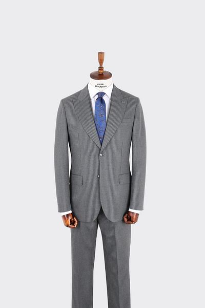 Kadir Büyükkaya Men's Swallow Collar Two Button Suit-Kax1329W