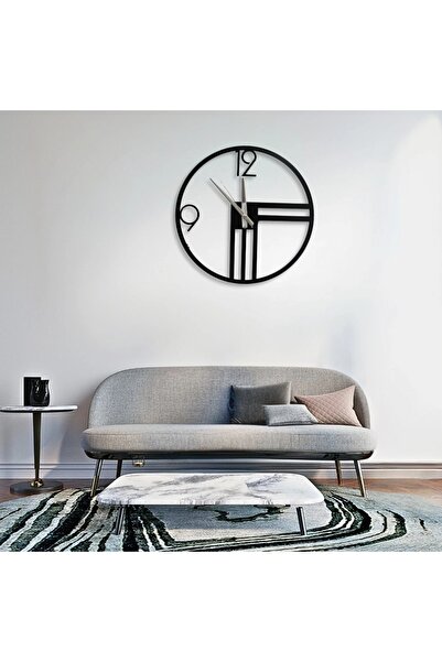Lidya Luxury Concept Metal Duvar Saati Dekoratif Şık 40cm Siyah Salon Çocuk odası Mutfak Yatak Odası