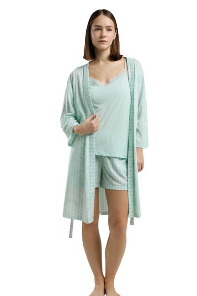 Pierre Cardin Women's Mint Shorts- Dressing Gown Viscose Boxed Pajama Set Vr:Pc:K89.V66.Y11
