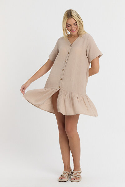TCT TEKSTİL Women's Dress - Muslin Datça Dress - 3050