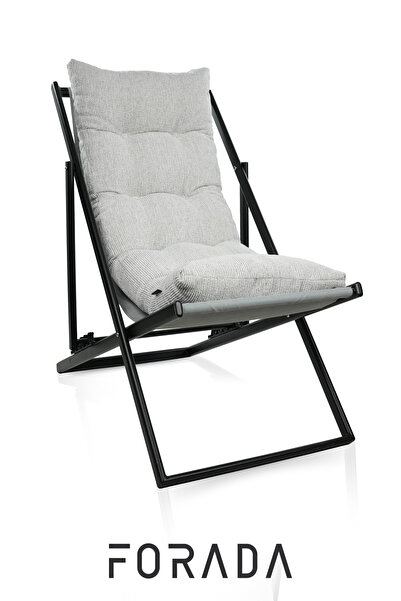 Forada Home & Style 5 Kademe Eğim Ayarlı Minderli Metal Şezlong