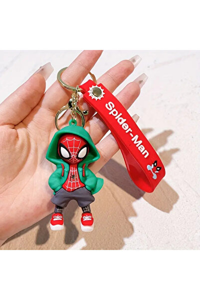 Mia Giyim Örümcek Adam Hoodie 3D Silikon Anahtarlık ve Çanta Aksesuarı