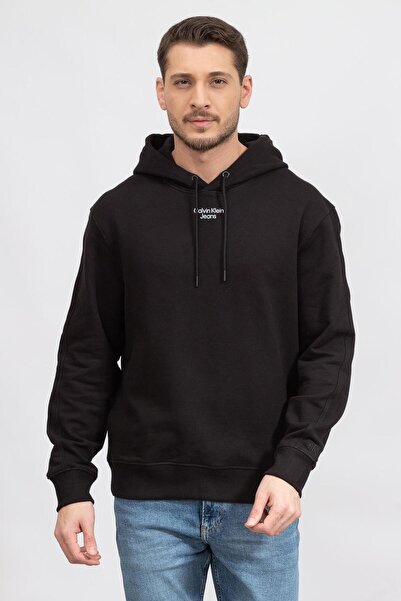 Calvin Klein Мъжки суитшърт с качулка с лого и качулка
