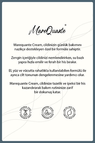 MareQuante Cilt Tonu Eşitleyici, Yoğun Nemlendirici, Yatıştırıcı Cilt Bakım Kremi 40 gr