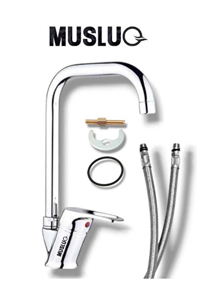 MUSLUQ حنفية مطبخ بفوهة زاوية - هيكل نحاسي، إنتاج محلي، ضمان لمدة عامين