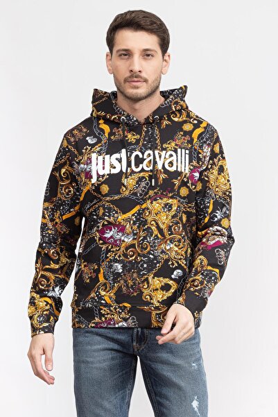 Just Cavalli Kapüşon Yaka Siyah Erkek Sweatshırt 75OAI3C1