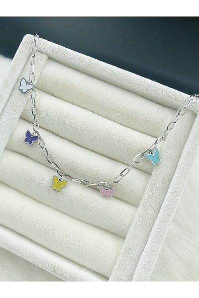 DS DİAMONDSHOP Steel Anklet Butterfly Model Byçlkhal- 202504555