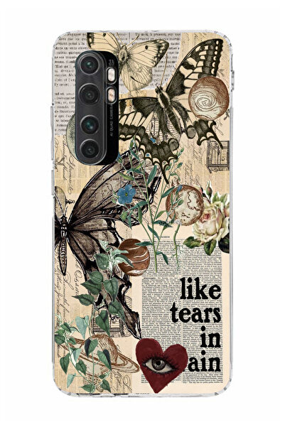 moonset Xiaomi Mi Note 10 Lite Uyumlu Like Tears Tasarımlı Baskılı Şeffaf Tel...