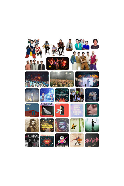 Ororabutik مجموعة ملصقات مادريجال مكونة من 31 قطعة - مجموعة ملصقات لسجل القصاصات ومجلة الرصاص