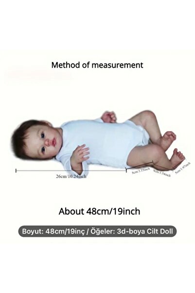 Kayra 48 Cm Silikon Reborn Gerçekçi Bebek Oyuncak Bebek Arabası Hediyeli