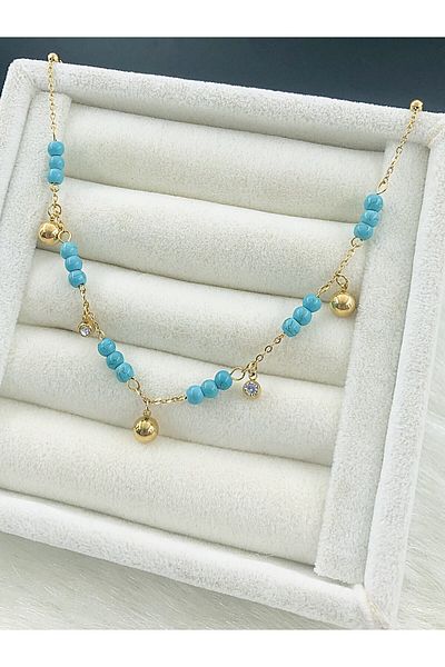DS DİAMONDSHOP Blue Bulk Model Steel Anklet Byçlkhal- 202504561