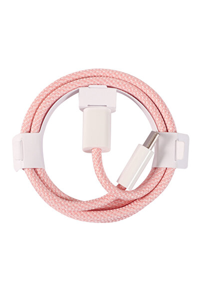 Choice كابل شحن سريع USB-C إلى Type-C بطول 2 متر، قطعة واحدة، لون وردي، يدعم ...