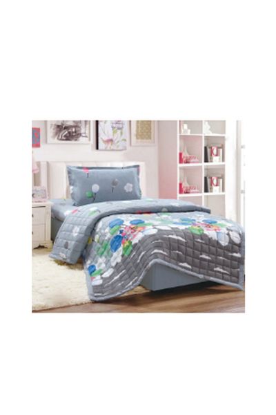 Moon 3-Piece Microfiber Compressed Duvet Set White/Grey/Blue 200x150cm
