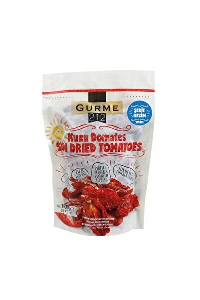Gurme212 Naturel Güneşte Kurutulmuş Domates, Yemeğe Hazır, Şerit Kesim (12 Ad...