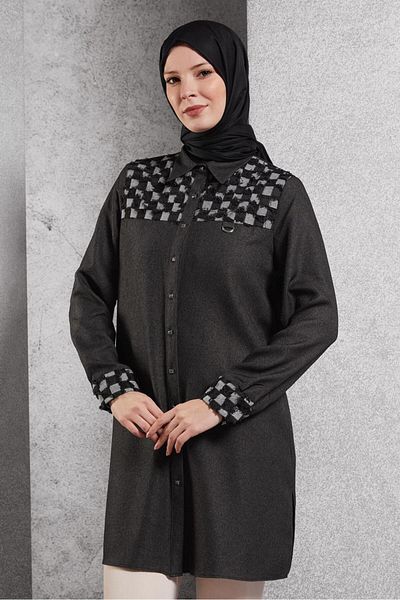 Alvina 45088 Model Square Patterned Tunic