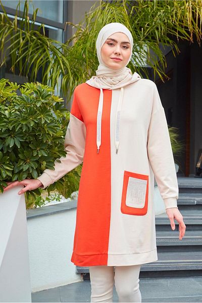Alvina Stone Embroidered Rengk Blocked Tracksuit Tunic - 43558