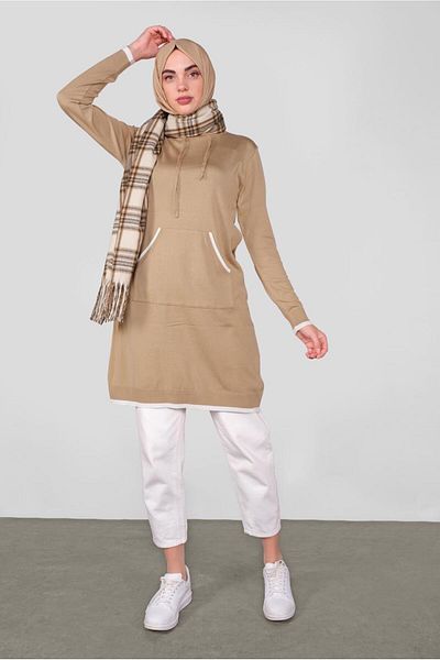 Alvina Hooded Pocket Knitwear Tunic 41061