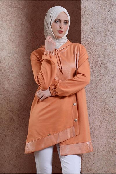 Alvina 44484 Model Hooded Tracksuit Tunic