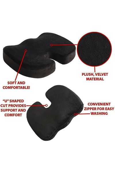 COOYA Seat Cushion,Memory Foam,Relieves Back, Tailbone Pressure,for Office Chair & Car Driver