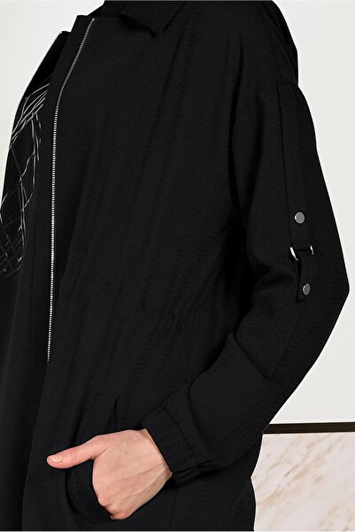 Alvina Men's Collar Zippered Rubbered Cover 10164