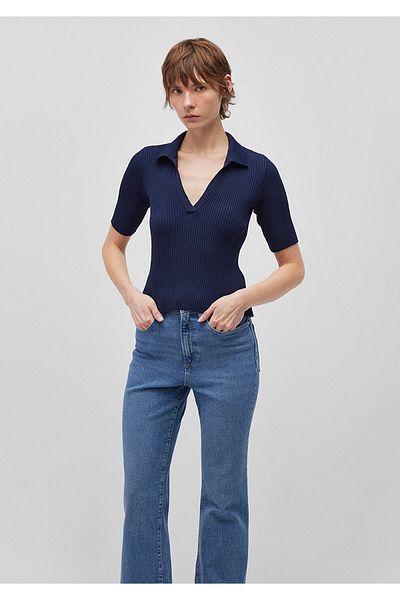 Mavi Polo Collar Navy Blue Sweater Fitted / Fitted Cut 1710491 -84371