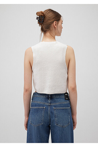 Mavi Short Cut White Knitwear Vest - Crop 1710475 -70057