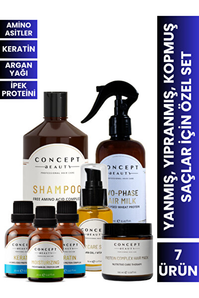 Concept Beauty Yanmış, Yıpranmış Ve Kopmuş Saçlara Özel Bakım Seti