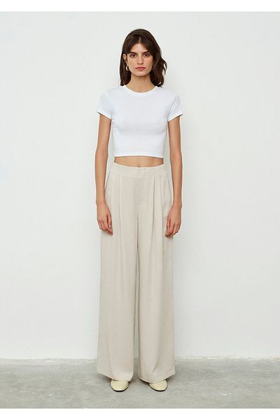 Mavi Wide Leg Tencel Tm Beige Lyocell Trousers 1010785 -70318