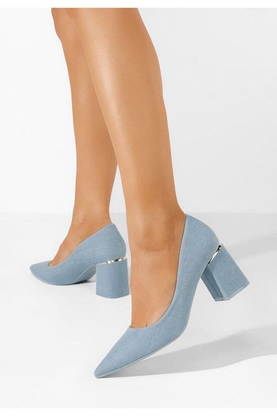 B T Shoes Pantofi Cu Toc Gros Astella Denim