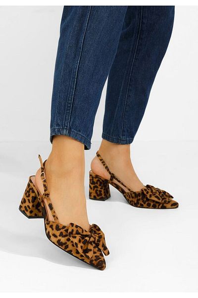 B T Shoes Pantofi Slingback Latosha Leopard