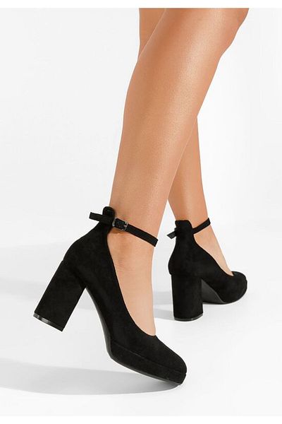 B T Shoes Pantofi Cu Toc Gros Isperta V2 Negri