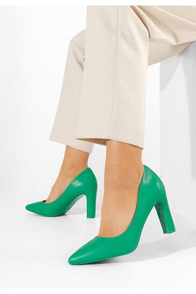 B T Shoes Pantofi Cu Toc Gros Devina V3 Verzi