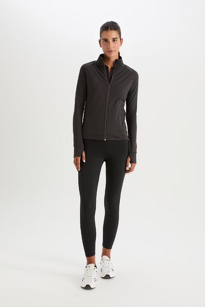 DeFacto Defactofit Fitted Stand Collar Double Pocket Zippered Sports Cardigan B3985Ax25Sp