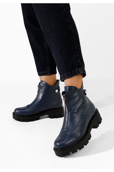 B T Shoes Ghete dama piele Velora navy