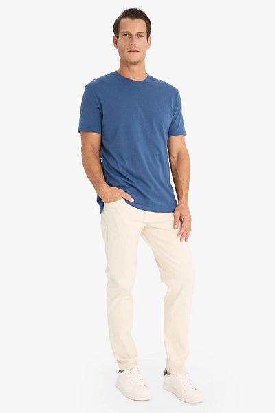 DeFacto 100% bavlna Nové Regular Fit Crew Neck Základní jednobarevné tričko s krátkým rukávem V7699az25sp