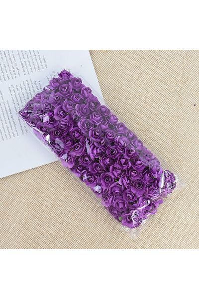 Choice 144pcs F17 144pcs 2cm Artificial Mini Paper Rose Bouquet for Wedding Party Decoration Home DIY Wreat