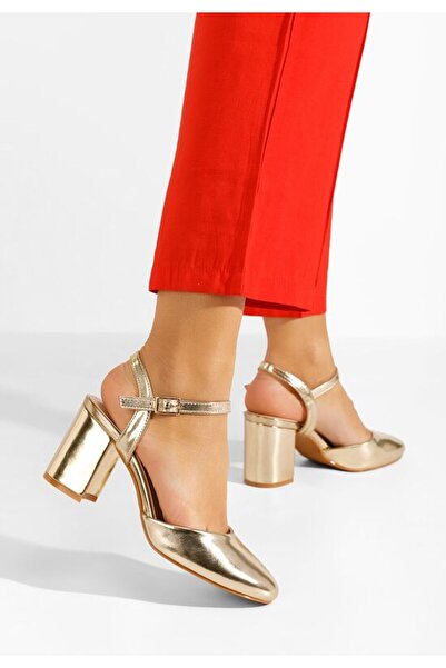 B T Shoes Ασμίτα χρυσά παπούτσια slingback