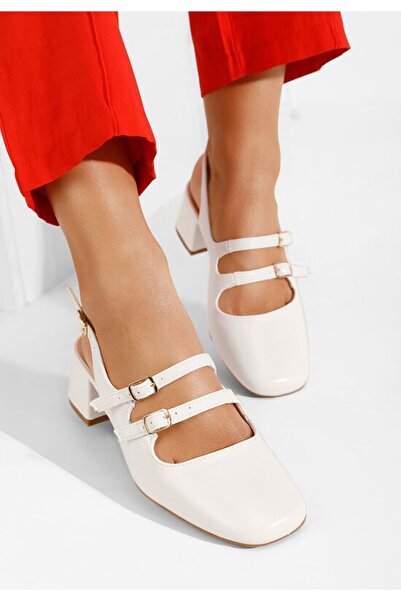B T Shoes Sivida Παπούτσια Slingback Λευκά