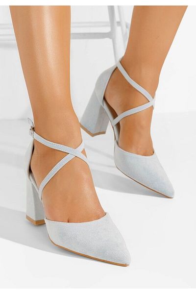 B T Shoes Pantofi Cu Toc Gros Demitra Albastri