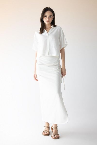 DeFacto A-line Linen Maxi Skirt C3403AX24SM