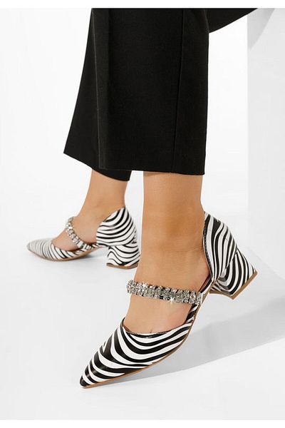 B T Shoes Vivia Zebra Elegant Chunky Heel Shoes