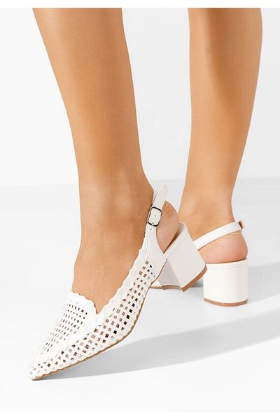 B T Shoes Tosena white slingback shoes