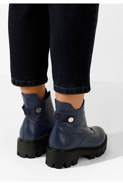 B T Shoes Ghete dama piele Velora navy