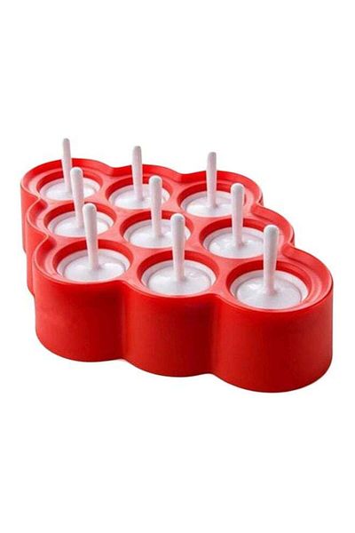 Generic 9-Cavity Ice Cream Mold Set Red/White