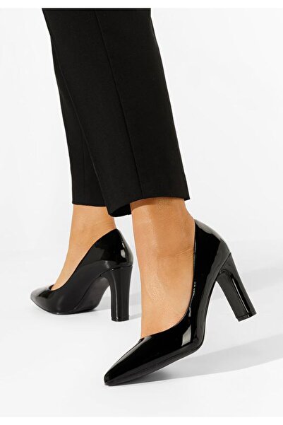 B T Shoes Pantofi Cu Toc Lacuiti Devina Negri