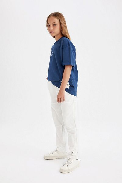 DeFacto Dziewczęce spodnie dresowe Carrot Fit Carrot Cut Cargo z kieszeniami D2406A824Au
