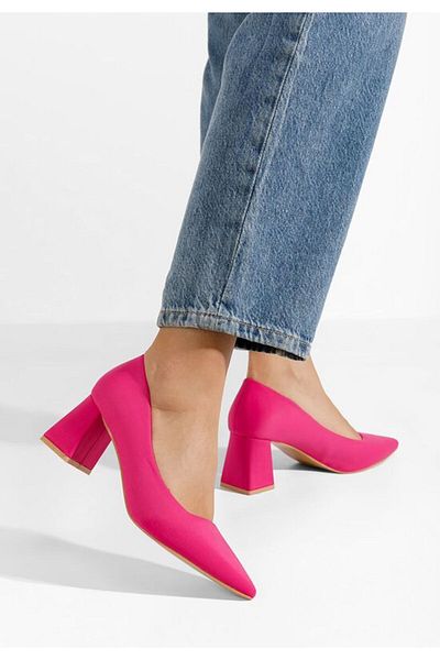 B T Shoes Pantofi Cu Toc Gros Calisie Fucsia
