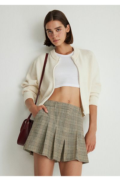 Mavi Кафява карирана пола 1310601-88497
